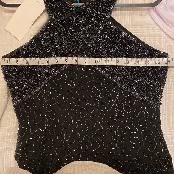 Steamy vintage beaded sexy black dress size 10 - Picture 6 of 8